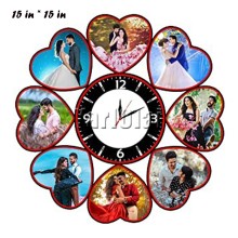 Customized Heart Shaped Wall Clock With Picture 
